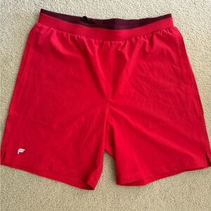 Fabletics fundamentals II Red shorts unlined size Large 7 inseam